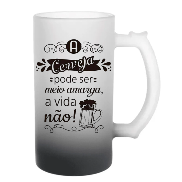 Caneca de chopp de vidro Jateado Preto
