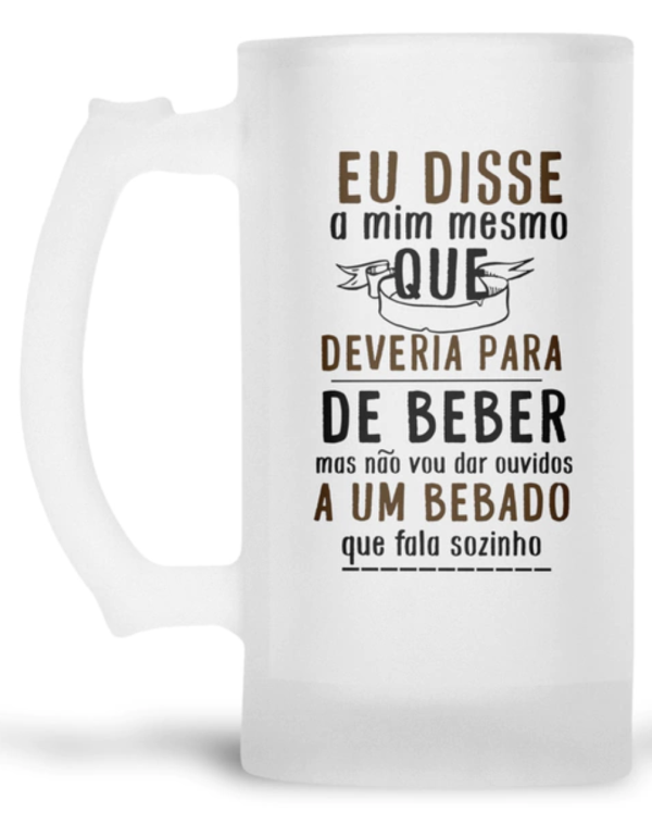 Caneca de Chopp de Vidro Jateado